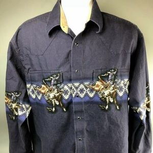 Wrangler south western shirt button up cowboy